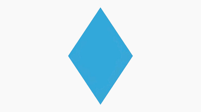 A simple, solid light blue diamond shape is centered on a clean white background.