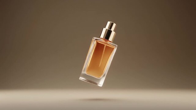 Floating Perfume Bottle with Gentle Looping Motion and Soft Lighting