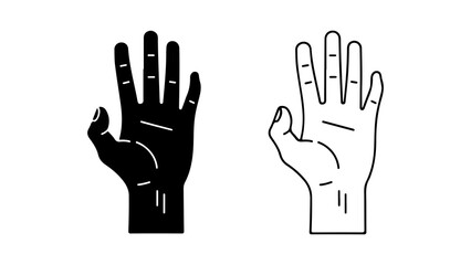 Fototapeta premium Minimalist Human Hand Gesture Vector Icon Set
