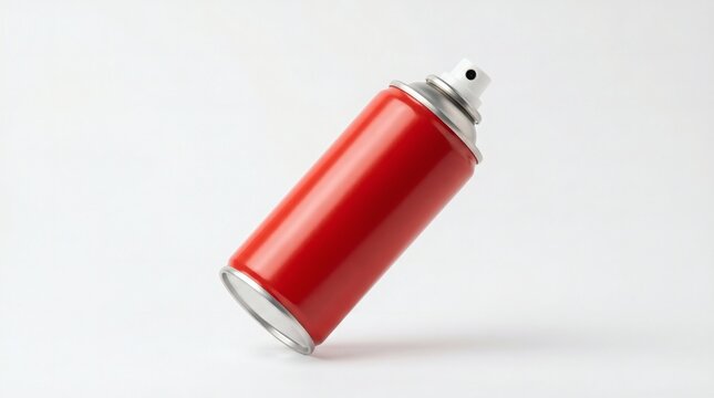 Red Spray Paint Can Isolated on White Background for Creative Projects.