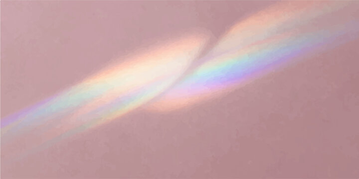 Abstract blush pink background with soft rainbow prism light leakage and elegant crystal reflections
