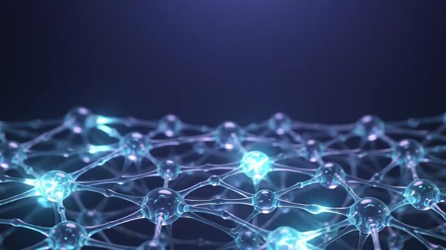 Abstract Molecular Network Animation Scientific Concept