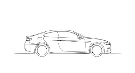 Fototapeta premium Side View of a Sedan Car.