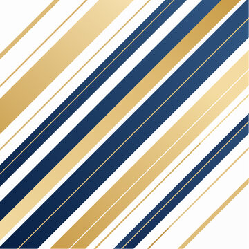 Diagonal Stripes Pattern in Navy Blue, Gold, and White