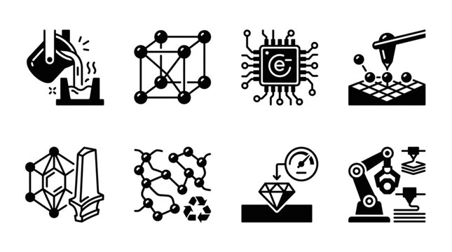 Collection of Industrial and Scientific Technology Icons.