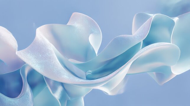 Abstract pastel sculpture with flowing shapes against a soft blue background Generative AI