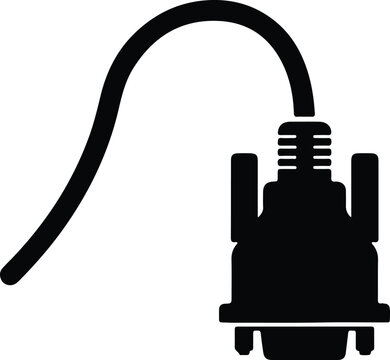 Silhouette vector VGA connector cable design