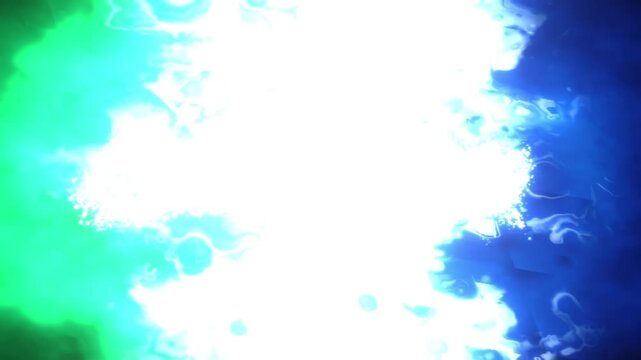 High quality 4K seamless abstract cosmic loop of Ice and Fire plasma colliding in deep space. Glowing blue and orange-red nebulous gas structures wave and merge with sparkling stellar embers.