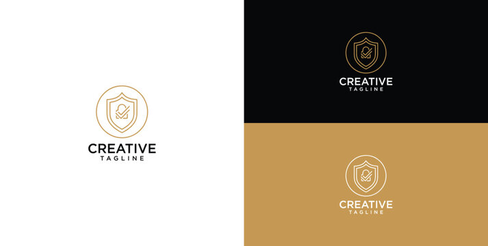 Elegant shield and key emblem representing security, protection, and trust for a business or service