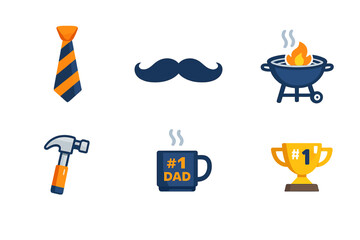 Fototapeta premium Iconos del Día del Padre