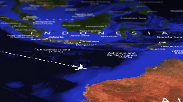 Flight From Asmara ERITREA to Sydney AUSTRALIA with flag pins