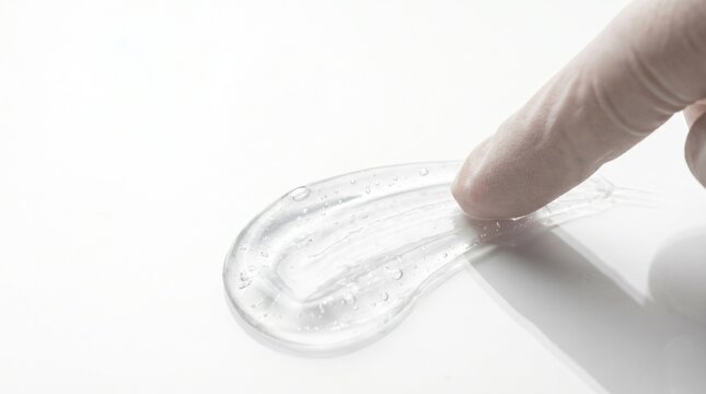 Translucent Salicylic Acid Gel Swiped on Smooth Glass Plate Surface
