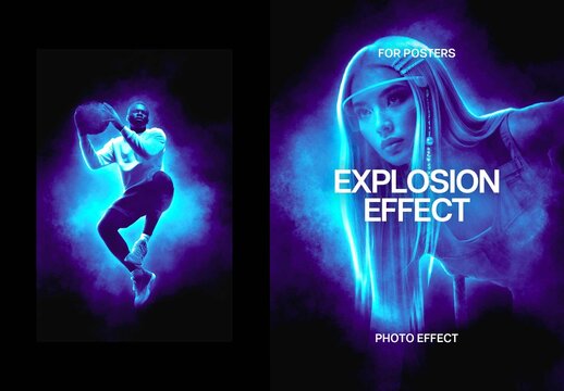Smoke Explosion Photo Effect &ndash; Vapor for Poster & Social Media (PSD)