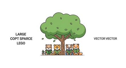 Obraz premium Lego animals sitting under tree.
