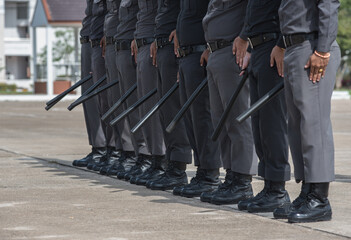 Fototapeta premium Riot police control the crowd training