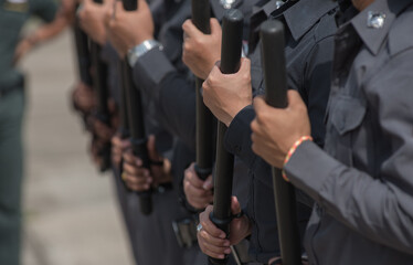 Fototapeta premium Riot police control the crowd training