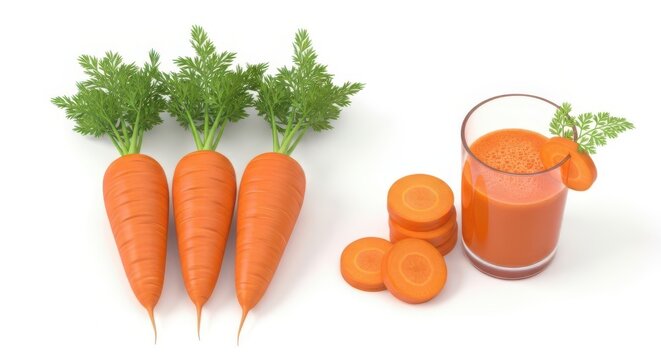 Fresh carrots with juice and grated pieces