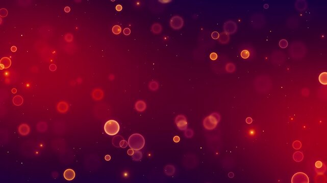 red christmas bokeh neon lights and golden glitter shiny animation, holiday new year social media motion background