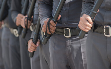 Fototapeta premium Riot police control the crowd training