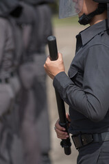 Fototapeta premium Riot police control the crowd training