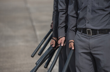 Fototapeta premium Riot police control the crowd training