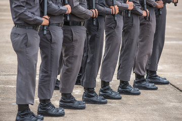 Obraz premium Riot police control the crowd training
