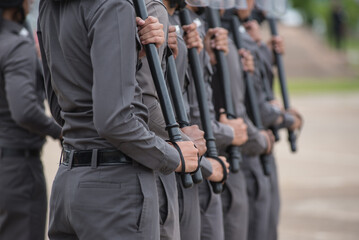 Obraz premium Riot police control the crowd training
