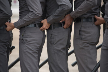 Obraz premium Riot police control the crowd training