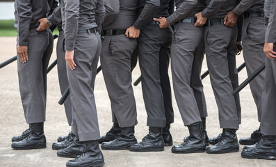 Obraz premium Riot police control the crowd training