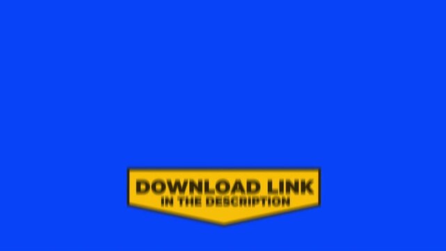 Bold download callout banner "Download link" on a chroma key background, designed for easy text replacement and custom video editing