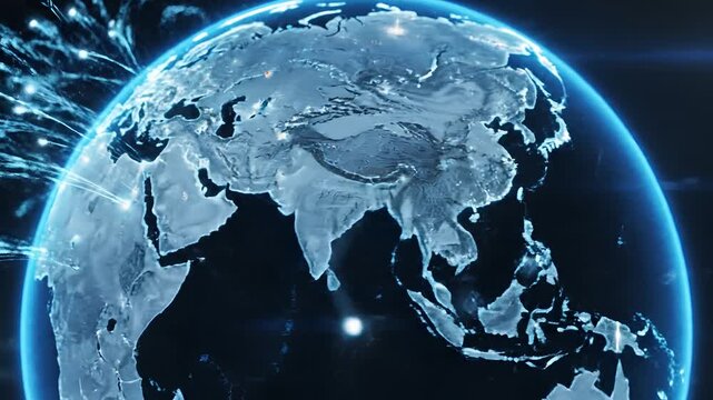 Global Network Connections Illustrating Digital Communication Across Continents.