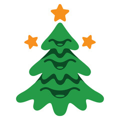 Obraz premium Festive bat shaped Christmas tree illustration with Halloween inspiration. Unique seasonal design suitable for celebration posters and spooky holiday decorations.