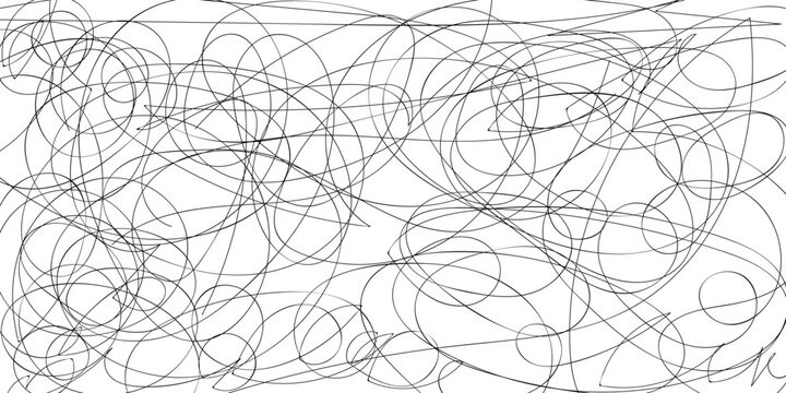 Chaotic black pen scribble lines