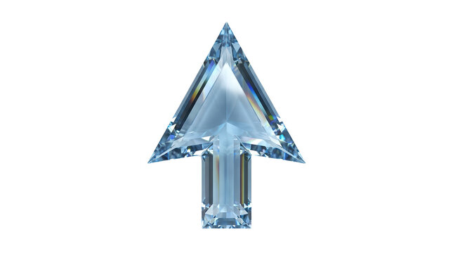 Crystal arrow icon png digital art modern design 3d viewpoint