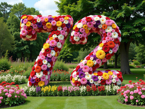 number 72 made from flowers