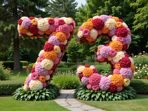 number 73 made from flowers