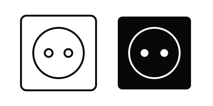 Socket icon collection, linear icons set with solid style
