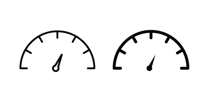 Speedometer icon collection, linear icons set with solid style