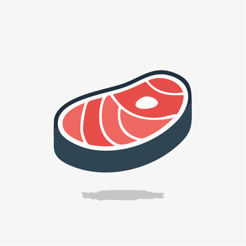 Stylized illustration of a raw steak