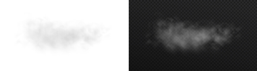 Obraz premium Minimal White Cloud Shapes Isolated on Transparent Background for Modern UI Design, Creative Editing and Atmospheric Visual Compositions