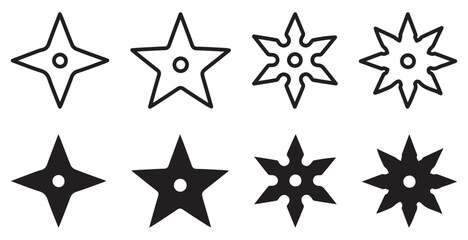Traditional  shuriken symbol for ninja throwing star design vector illustration © maxmusha26