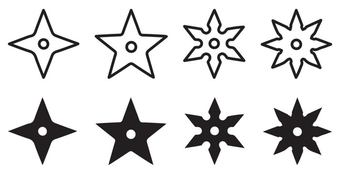 Traditional  shuriken symbol for ninja throwing star design vector illustration