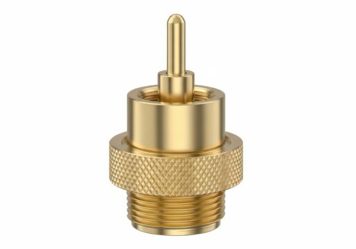 Brass ball valve with threaded stem and knurled grip