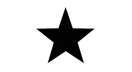 Obraz premium A five-pointed star silhouette outline featuring a thin white line on a solid black background