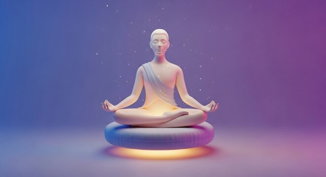 Meditating figure conceptual illustration