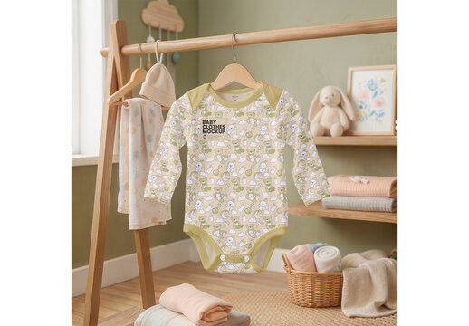 Baby Clothes Mockup Design for Creative Agency and Brand Portfolio