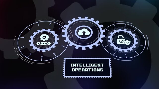 Smart intelligent operations display with cognitive digital gears, cloud synchronization, and computerized business workflow management.