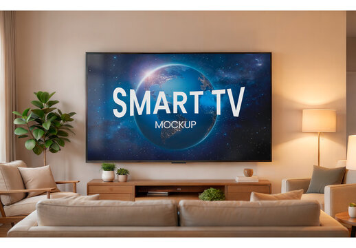 Smart TV Mockup Template for Professional Brand Identity Showcase