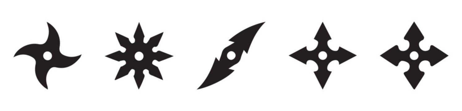 Shuriken ninja weapon icon for  martial arts combat concept vector illustration