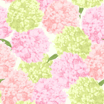 Vector Seamless Hydrangea Floral Pattern